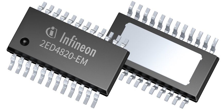 Automotive dual high-side gate driver EiceDRIVER™ 2ED4820-EM From Infineon with SPI protects dependable 48 V battery systems